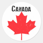 Grungy maple leaf design stickers