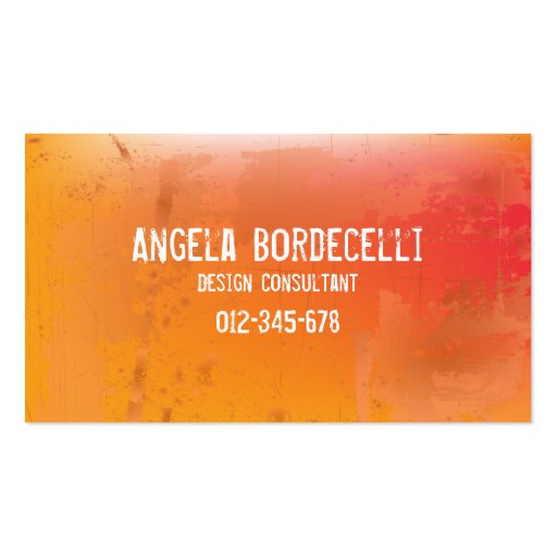 Grungy Misproject Orange Business Card