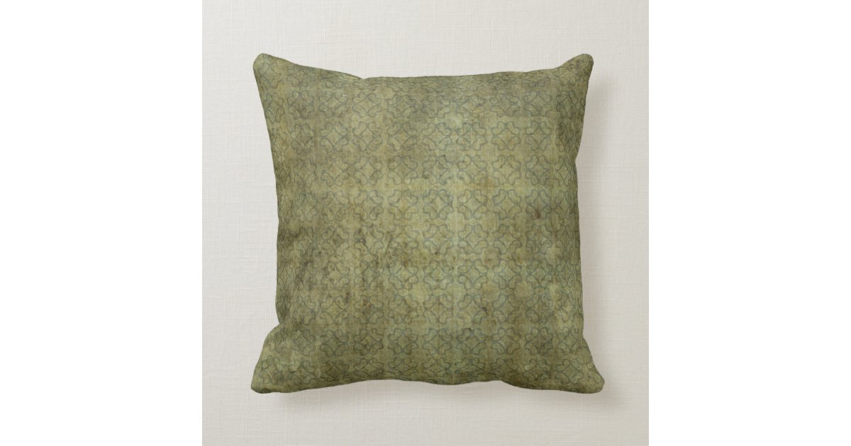 Grungy Moss Green Pattern Throw Pillow Zazzle