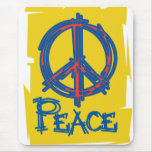 Grungy Peace Sign Mouse Mat