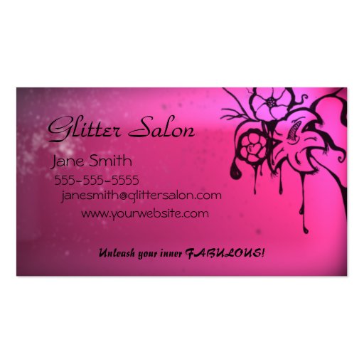 Grungy Pink Salon Business Card (front side)
