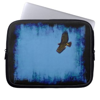 Grungy Red-Tailed Hawk Soaring Laptop Sleeve