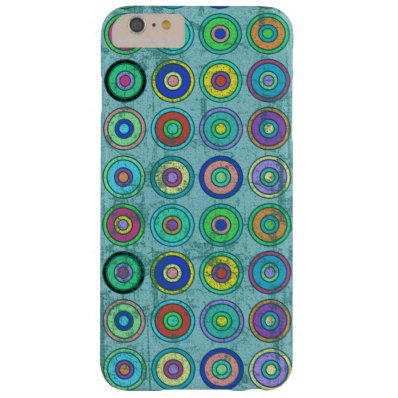 Grungy Retro Blue Circle Pattern Barely There iPhone 6 Plus Case