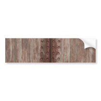 Grungy Riveted Rusty Metal Bumper Stickers
