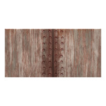 Grungy Riveted Rusty Metal Photo Card Template