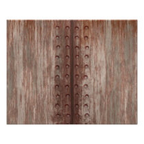Grungy Riveted Rusty Metal Photographic Print