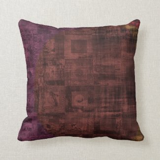 Grungy Rusty Abstract Cube Pattern Pillow