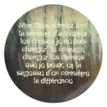 Grungy Serenity Prayer in French Plates