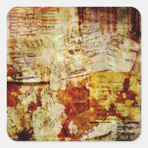 Grungy Shopping Lists Collage Stickers