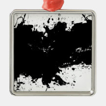 Grungy Splattered Ink Background Christmas Ornaments