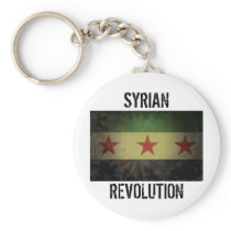 Grungy Syria Flag "Syrian Revolution" Key Chain