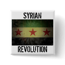 Grungy "Syrian Revolution" Syria Flag Pin