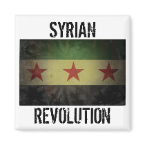 Grungy "Syrian Revolution" Syria Flag Refrigerator Magnet