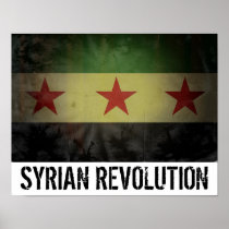 Grungy "Syrian Revolution" Syria Flag Posters