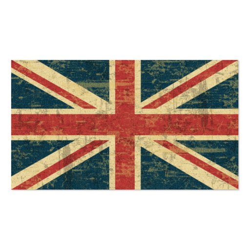 Grungy Union Jack Business Card Templates (back side)