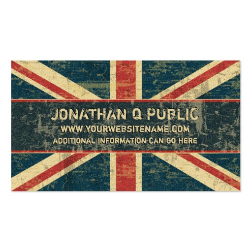 Grungy Union Jack Business Cards (front side)