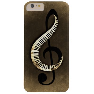 Grungy Vintage Piano Keys Treble Clef Barely There iPhone 6 Plus Case