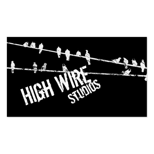 Grungy Wire & Birds Business Cards (front side)