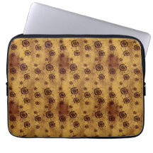 Grungy Yellow Sun Pattern Computer Sleeve