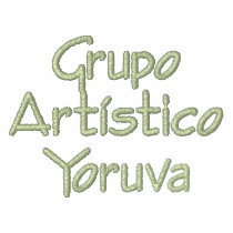 Grupo Artístico Yoruva Polo-Black embroidered shirts