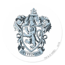 Gryffindor crest blue round stickers