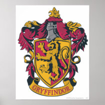 Gryffindor crest red and gold poster