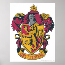 Gryffindor crest red and gold poster
