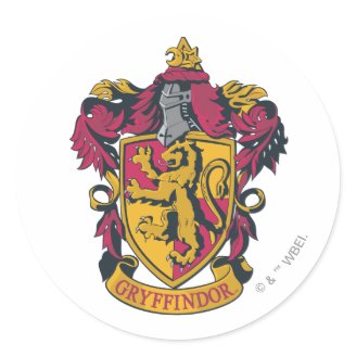 Gryffindor crest red and gold round sticker