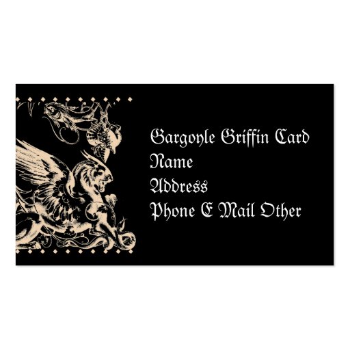 Gryphon Profile Card Business Card Template (back side)