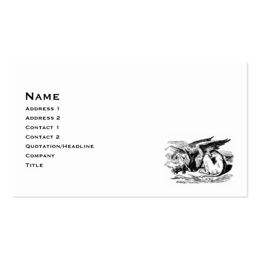 Gryphon Resting Gothic Business Card (front side)