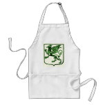 GRYPHON SHIELD VINTAGE PRINT IN GREEN aprons