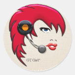 GT Girl Round Sticker