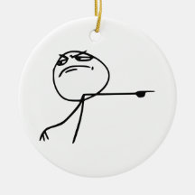 GTFO Get Out Guy Rage Face Comic Meme Christmas Ornament