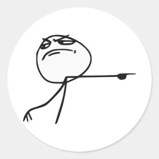 GTFO Get Out Guy Rage Face Comic Meme Round Stickers