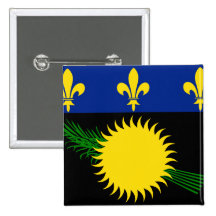 Guadeloupe Flag GP Pinback Button