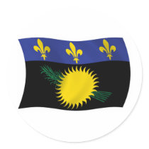 Guadeloupe Flag Sticker by LivingFlags2 Guadeloupe Flag Sticker