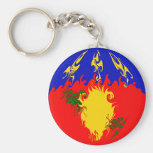 Guadeloupe Gnarly Flag Key Chains