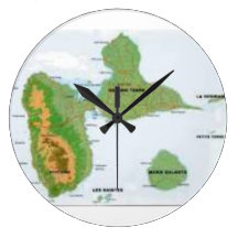 GUADELOUPE ROUND WALLCLOCK