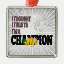 Guadeloupean and a Champion Christmas Tree Ornaments
