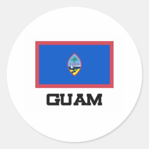 Guam Flag Classic Round Sticker Zazzle