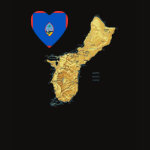 Guam Flag Heart Map Fitted AA T-Shirt