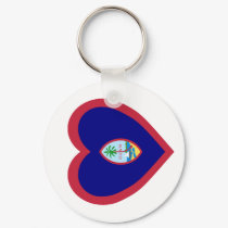 Guam Flag Heart keychains