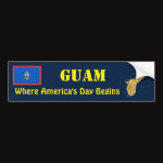Guam Flag Map Text Bumper Sticker