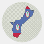 Guam Flag Map full size Round Sticker