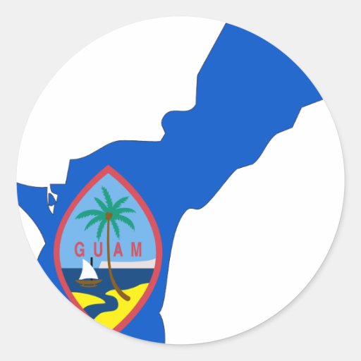 Guam Flag Map Round Sticker