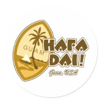 Guam Hafa Dai Round Sticker