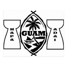 Guam seal with latte stones postcard