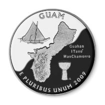 Guam state quarter fridge magnets