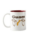 Guam with palm trees mugs