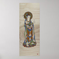 Guan Yin Buddha Doug Fir Background Art Print posters